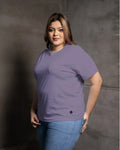 WOMEN'S CREW NECK T SHIRT - RED VIOLET