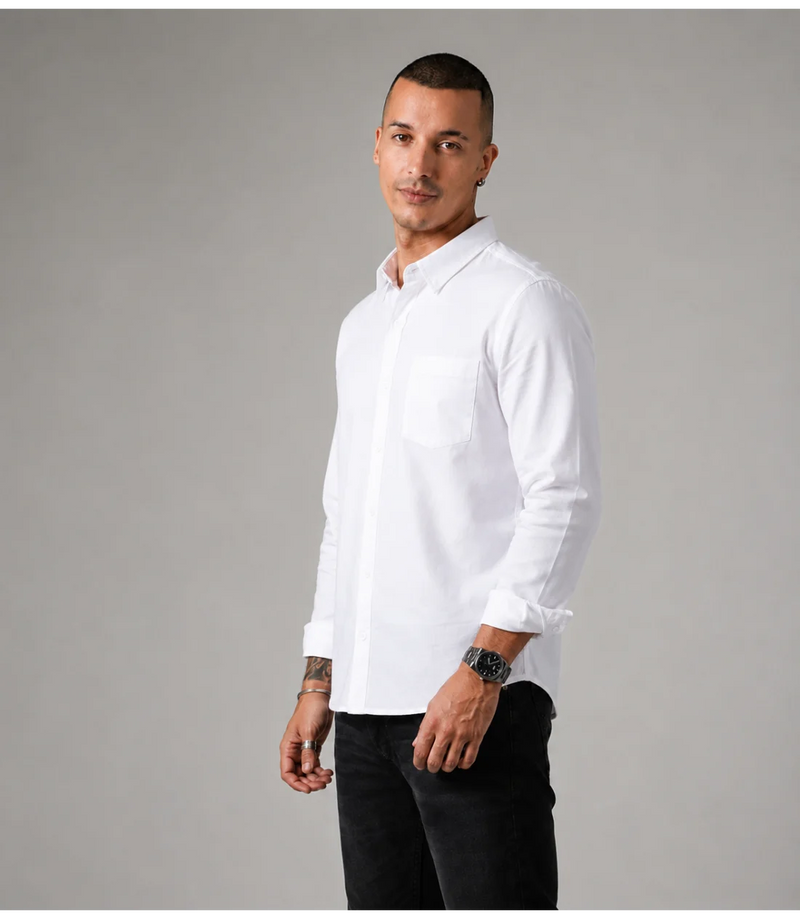 MEN'S SHORT SLEEVE SHIRT - WHITE