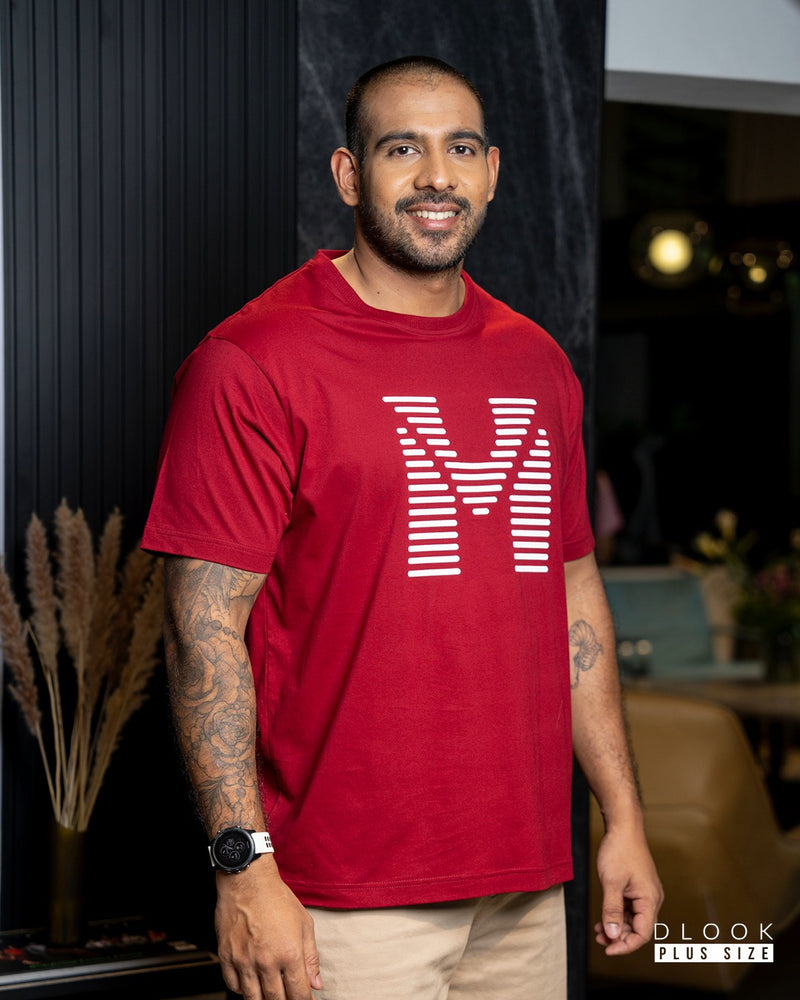 MEN'S GRAPHIC T SHIRT-MAROON