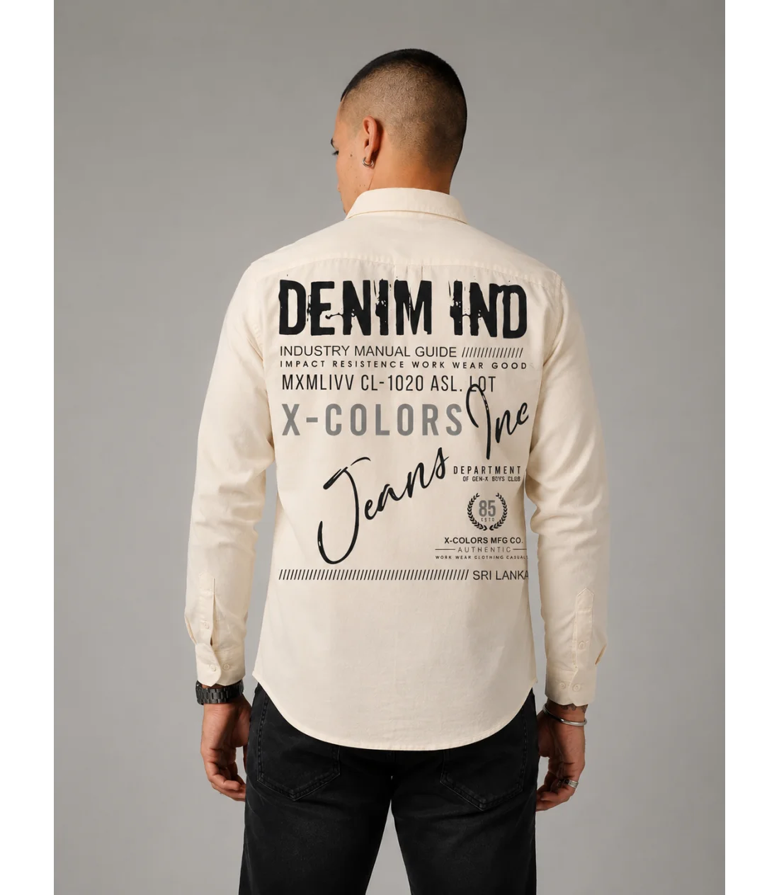 MEN'S LONG SLEEVE SHIRT - WHITE