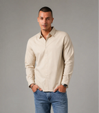 MEN'S LONG SLEEVE SHIRT - LIGHT BEIGE