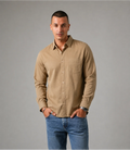 MEN'S LONG SLEEVE SHIRT - DARK BEIGE