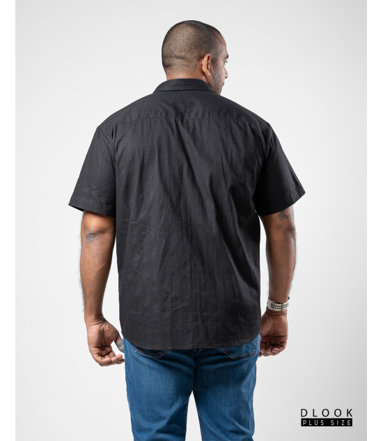 Shot Sleeve Cotton Shirt - Black