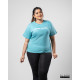 Ladies Plus Size Graphic T-shirt - L.Blue