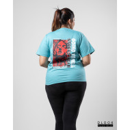 Ladies Plus Size Graphic T-shirt - L.Blue