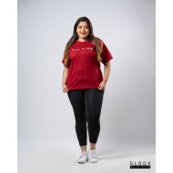 Ladies Plus Size Graphic T-shirt - Maroon