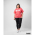 Ladies Plus Size Graphic T shirt - Pink