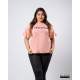 Ladies Plus Size Graphic T-shirt Peach 