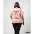 Ladies Plus Size Graphic T-shirt Peach 