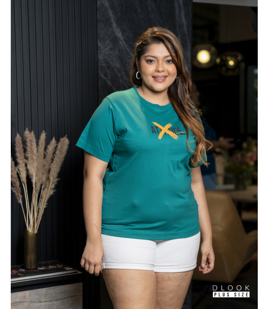 DLOOK BACK PRINT T SHIRT GREEN-1