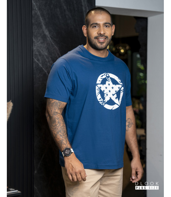 MEN'S GRPHIC T SHIRT - D.BLUE