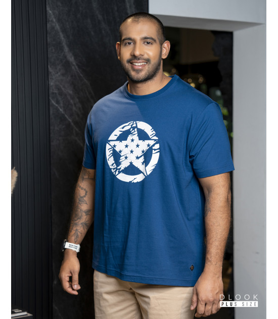 MEN'S GRPHIC T SHIRT - D.BLUE