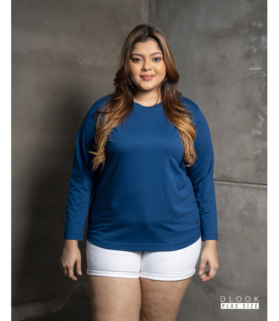 WOMEN LONG SLEEVE T SHIRT - D.BLUE