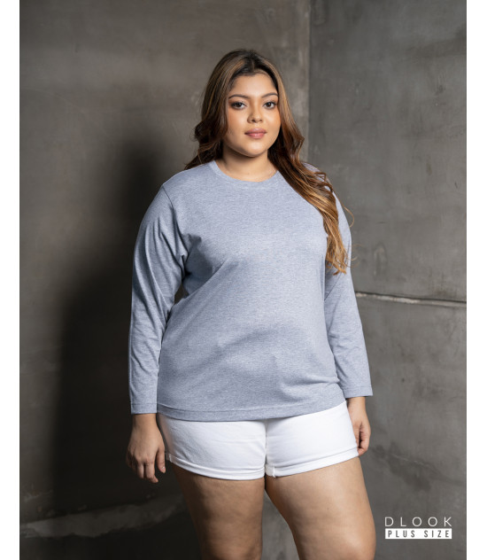 WOMEN LONG SLEEVE T SHIRT - ASH