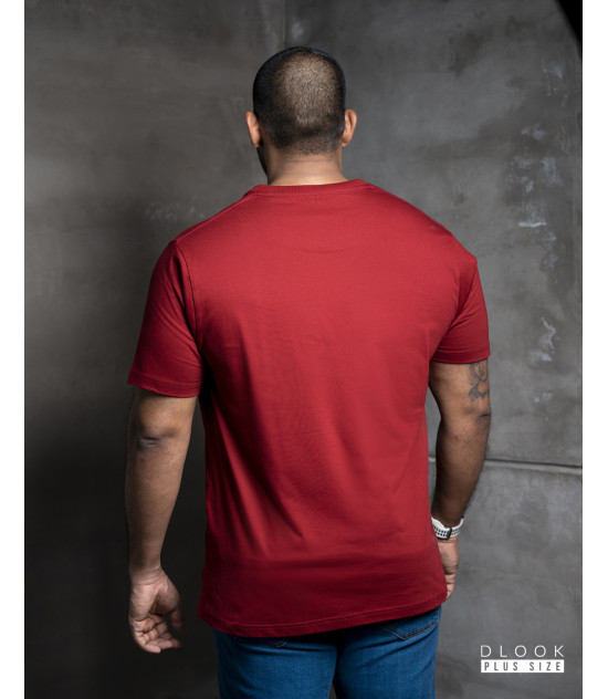 MEN PLUS PLAIN T SHIRT -MAROON