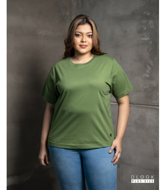 WOMENS PLUS T SHIRT-LIGHT GREEN