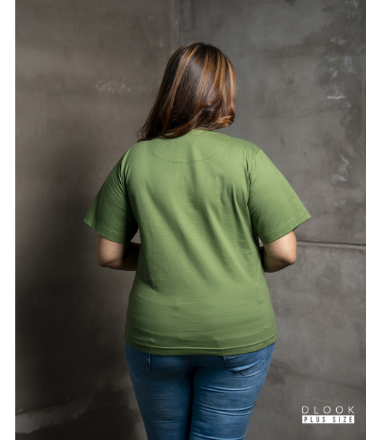 WOMENS PLUS T SHIRT-LIGHT GREEN-DWP 50001 