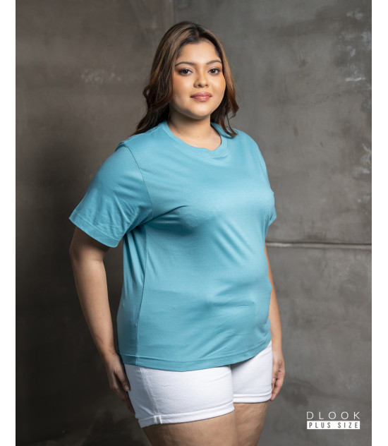 WOMENS PLUS T-SHIRT-SKY BLUE