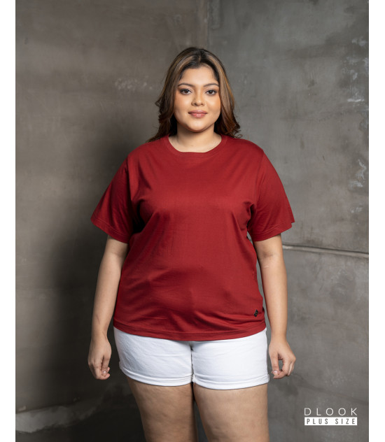 WOMENS PLUS T SHIRT-MAROON