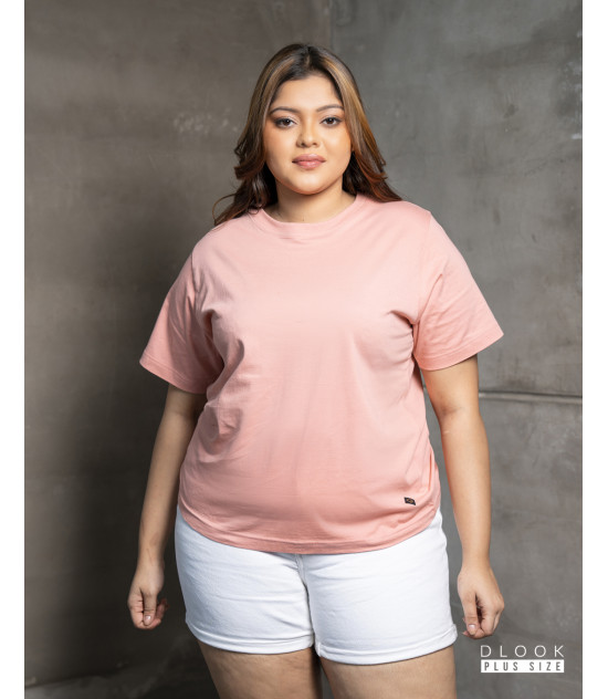 WOMENS PLUS T-SHIRT-Peach