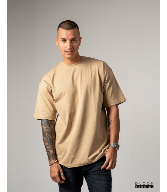 UNISEX OVERSIZED T-SHIRT ACID WASH BEIGE