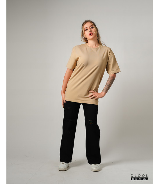 UNISEX OVERSIZED T-SHIRT ACID WASH BEIGE