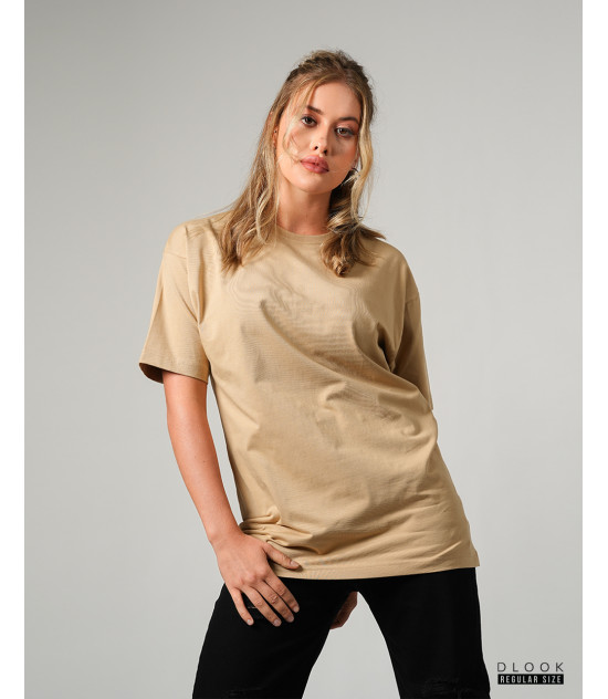 UNISEX OVERSIZED T-SHIRT ACID WASH BEIGE