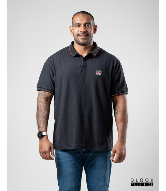 Plus size EMB Polo T-shirt Black