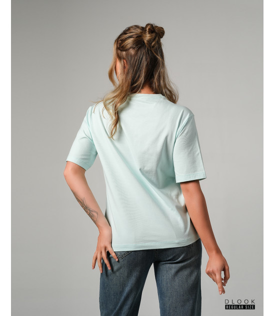 Ladie's Crew Neck T shirt Light Blue