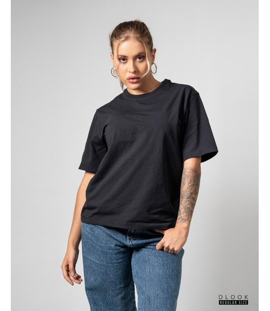 Ladie's Crew Neck T shirt Black