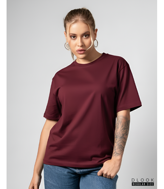 Ladie's Crew Neck T shirtMaroon