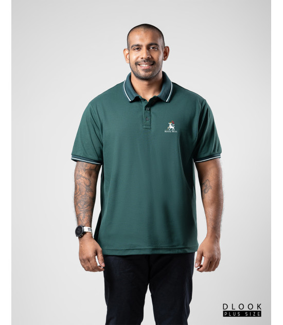 Plus size EMB Polo T-shirt Dark Green