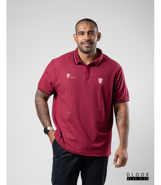 Plus size EMB Polo T-shirt Maroon