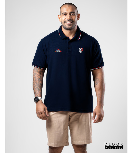 Plus size EMB Polo T-shirt Navy Blue