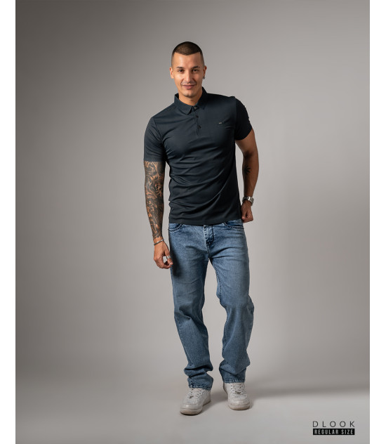 Collar T-shirt Blakish blue