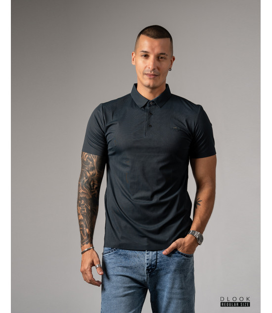 Collar T-shirt Blakish blue