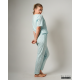 Light blue printed night wear