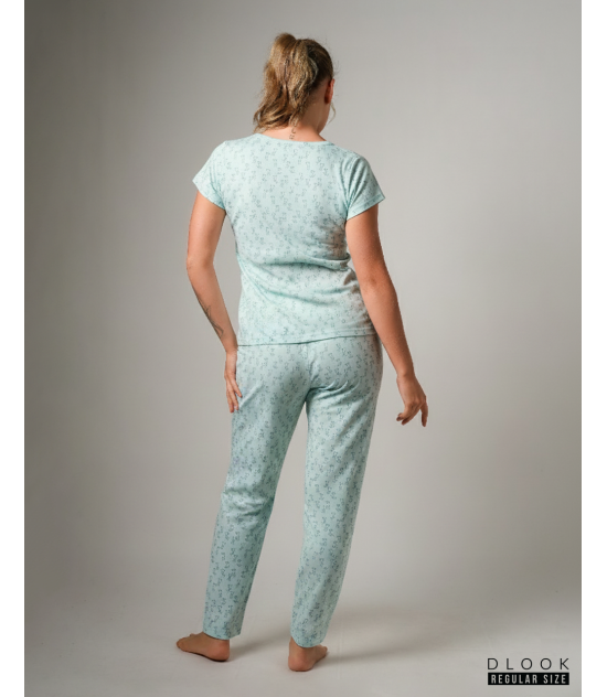 Light blue printed night wear