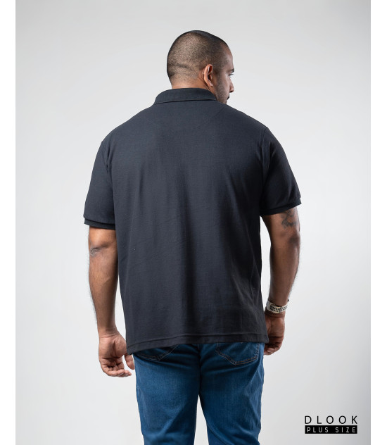 Plus size Polo T-shirt-Black