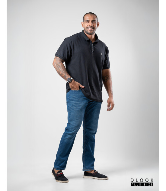 Plus size Polo T-shirt-Black