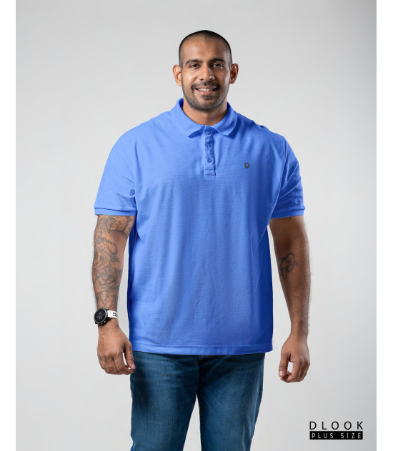 Plus size Polo T-shirt-Light blue