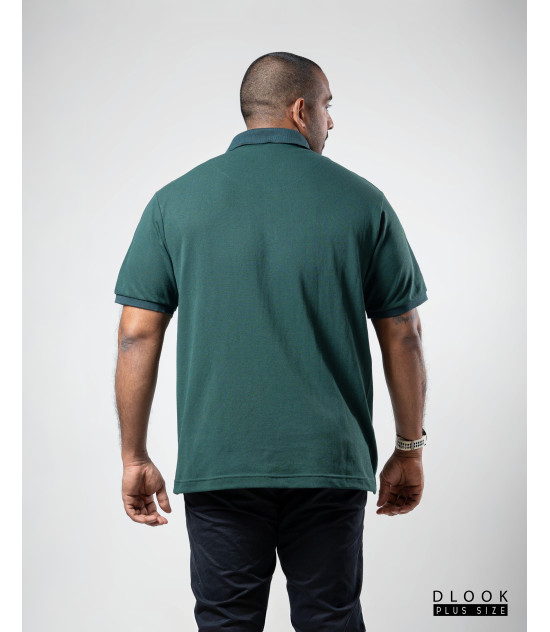 Plus size Polo T-shirt-Dark green