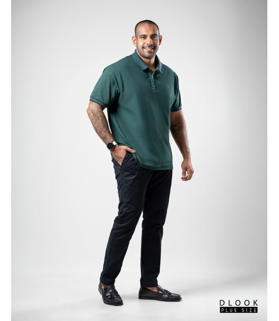 Plus size Polo T-shirt-Dark green