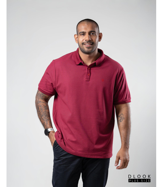 Plus size Polo T-shirt-Maroon