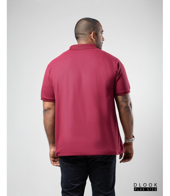 Plus size Polo T-shirt-Maroon