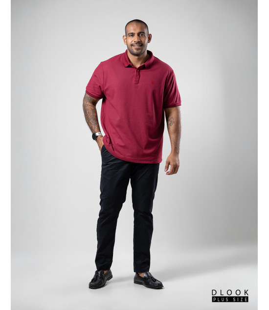 Plus size Polo T-shirt-Maroon