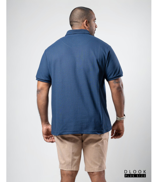 Plus size Polo T-shirt-NAVY BLUE