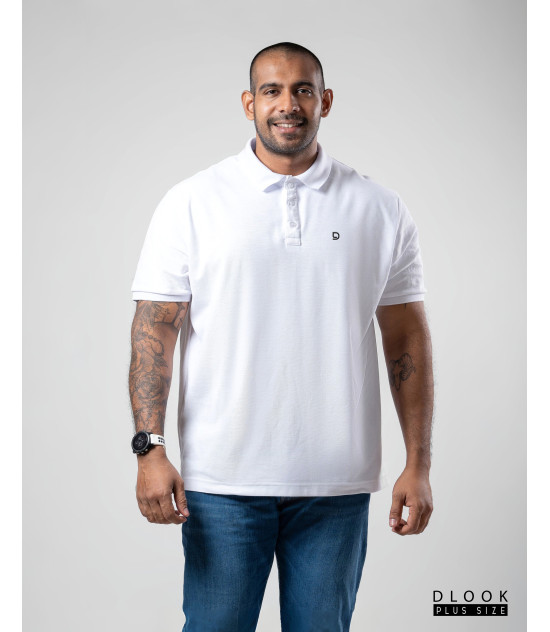 Plus size Polo T-shirt-White