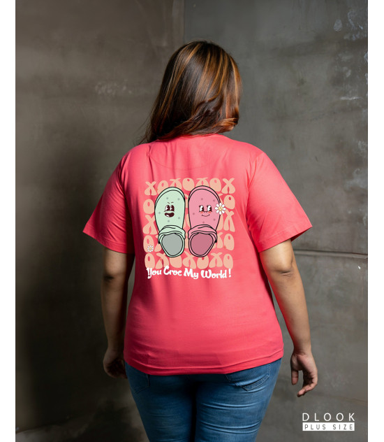 Ladies Plus Size Graphic T shirt - Pink