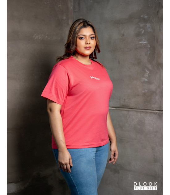 Ladies Plus Size Graphic T shirt - Pink